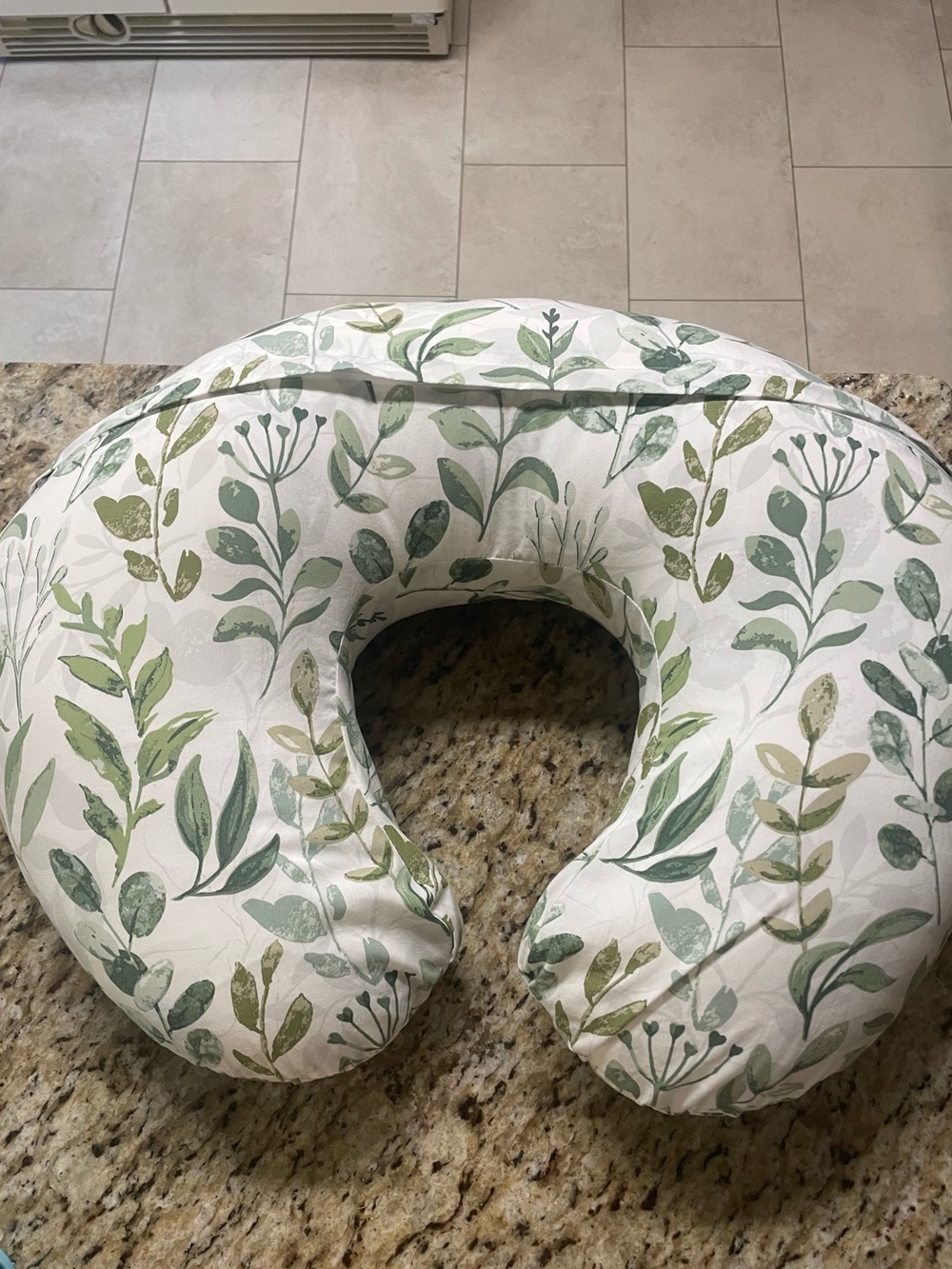 Boopy Nursing Pillow with 2 Covers -Green Leaf Print & Animals And Storage Case